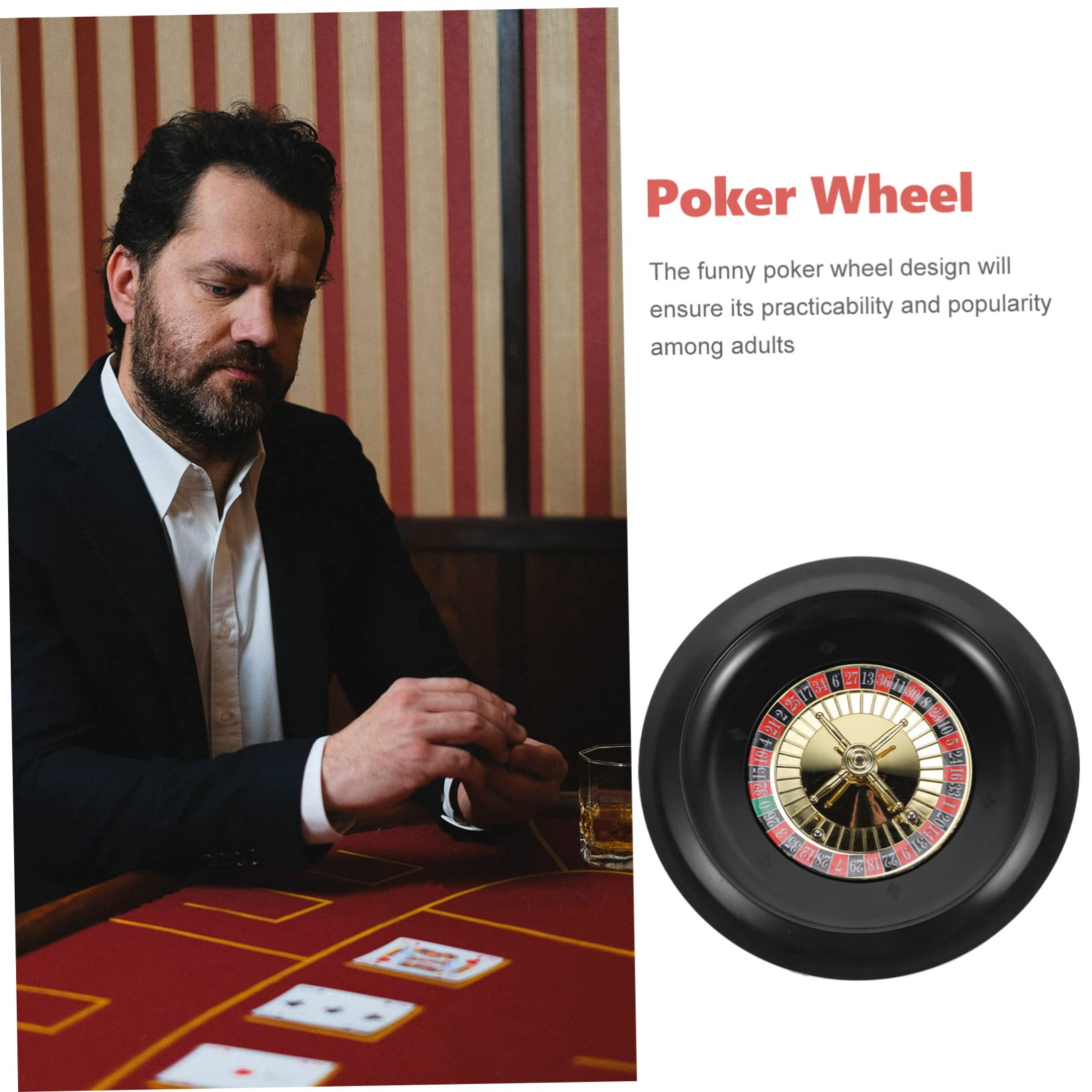 Ruota da Poker Russa Rotante per Festa 25,5X25,5X4,5Cm in Plastica, Design Unico e Pratica da Trasportare per Adulti e Bar