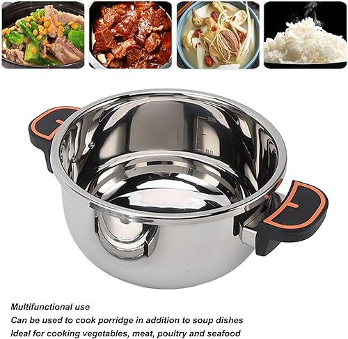 Miniatura 3 de JTLB Olla a presión profesional de acero inoxidable con calefacción uniforme eficiente y de gran capacidad, olla para conservas de cocina casera (5L)