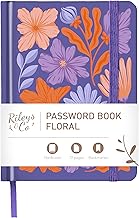 Rileys & Co Pocket Password Book with Pages in Alphabetical Order (15 x 13 cm), Password Book for Remembering Login, Website, Username and More, Passoword Address Book for Forgetful