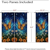 Vista 57 de Cortinas opacas de mariposa para decoración del hogar de niñas y niños, hermosas flores en acuarela, con ojales, aislamiento térmico, cortinas