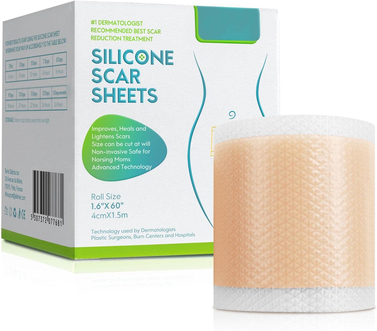 Silicone Scar Sheets, Scar Removal Silicone Gel Tape Roll, Scar Removal