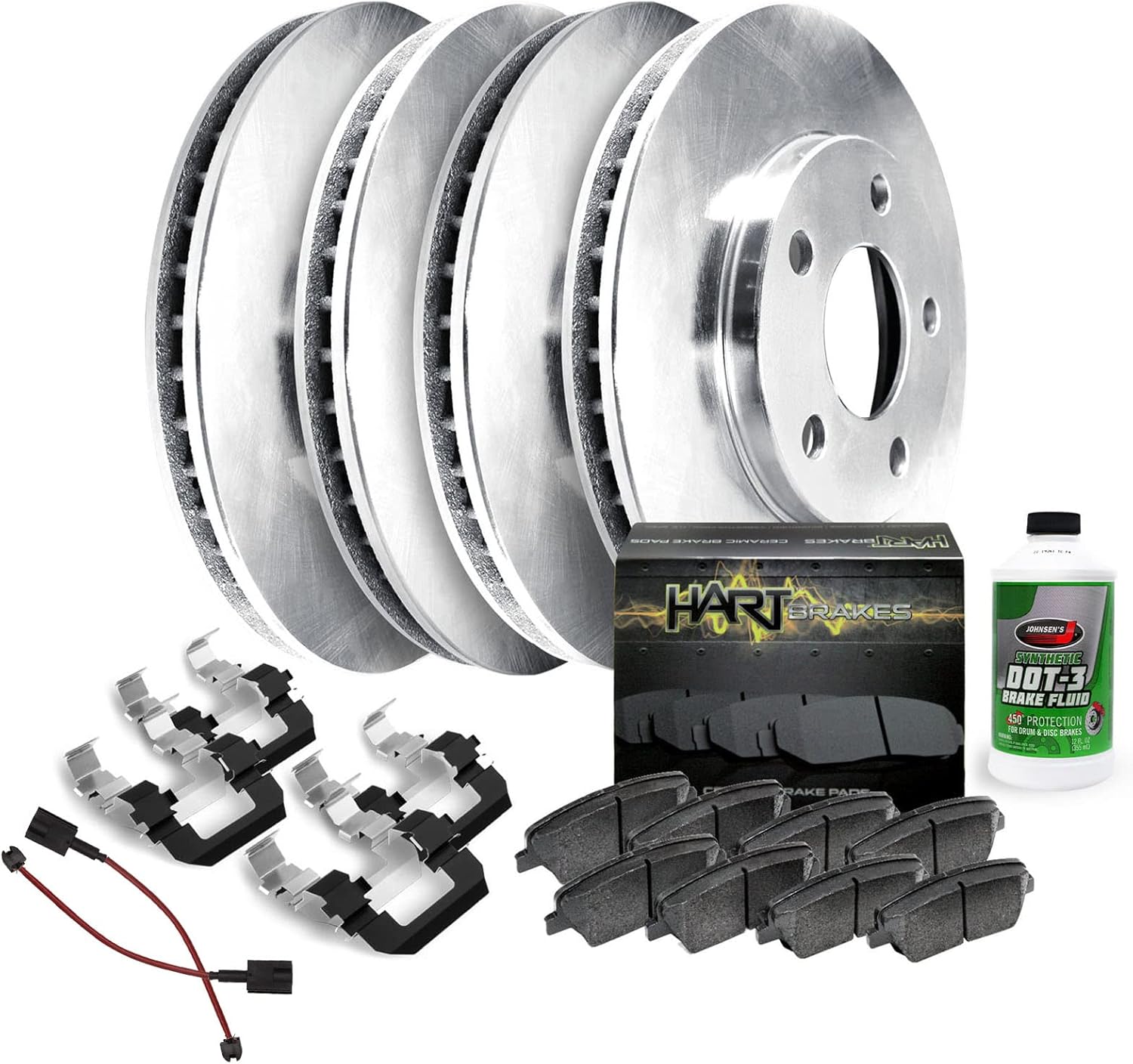 Hart Brakes Front and Rear Brake Kit Fits 2017-2020 Audi Q7; 2019-2020 Audi Q8| Hardware| Ceramic Brake Pads and Rotors Kit
