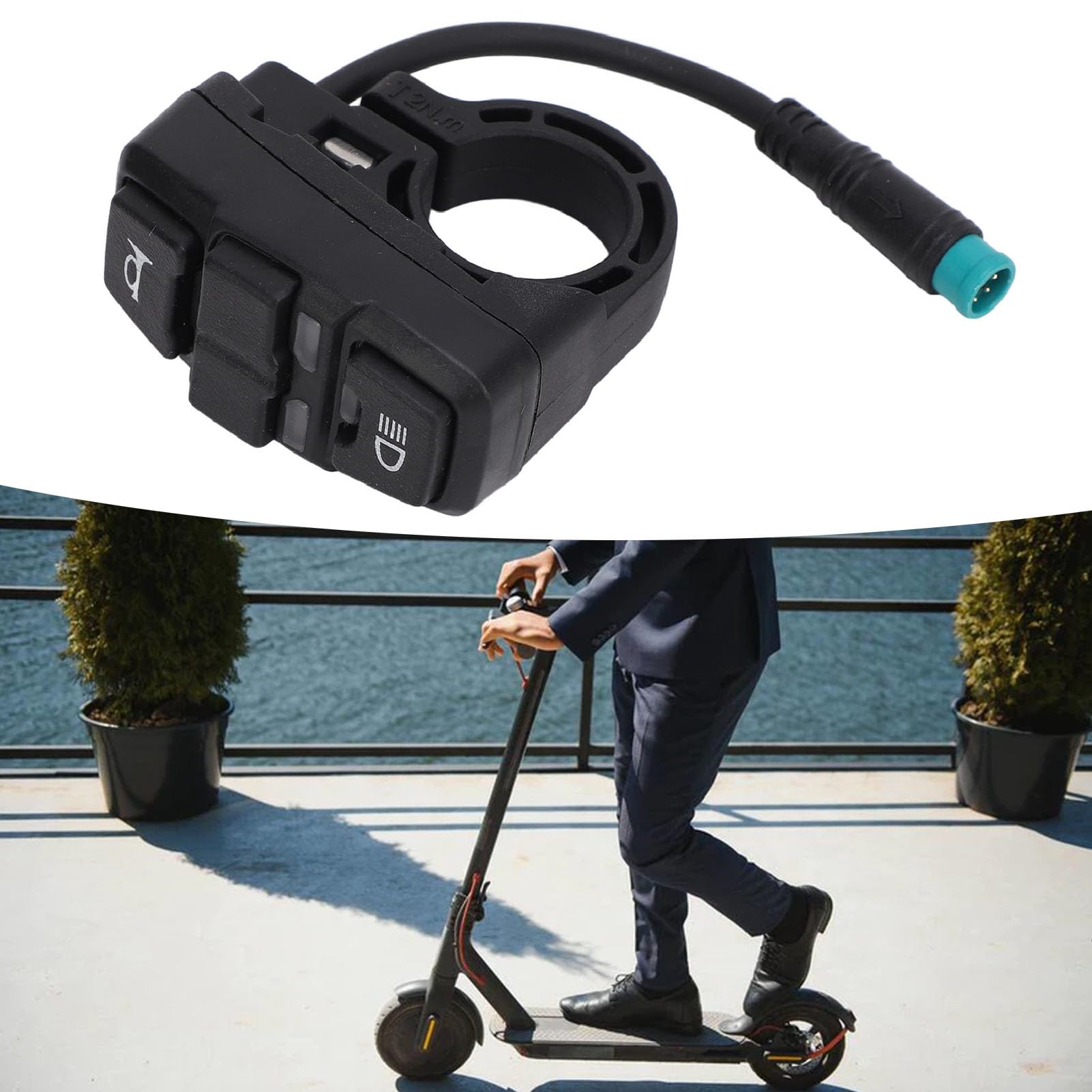 Interrupteur Klaxon 3 Broches Pour Scooter électrique - HMParts - Neuf