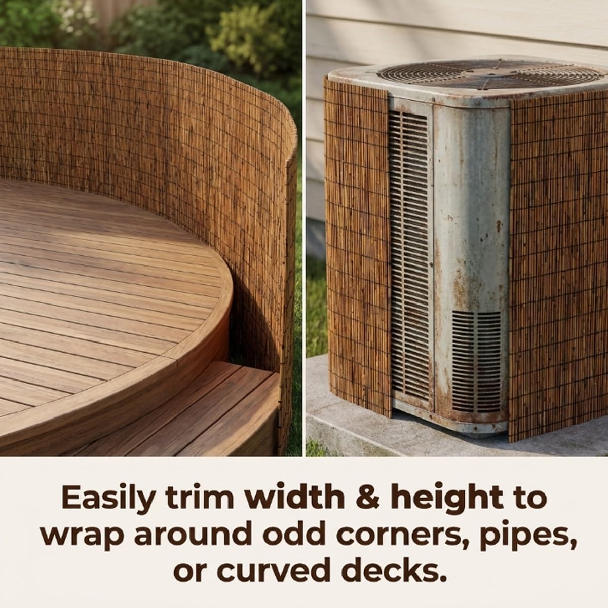 Générique Canisse Ecologique pour Jardin, Brise Vue Exterieur Naturel Bambou, Alternative Durable au Pare Vue PVC, Rouleau Cloture Respirant(140cm(H))
