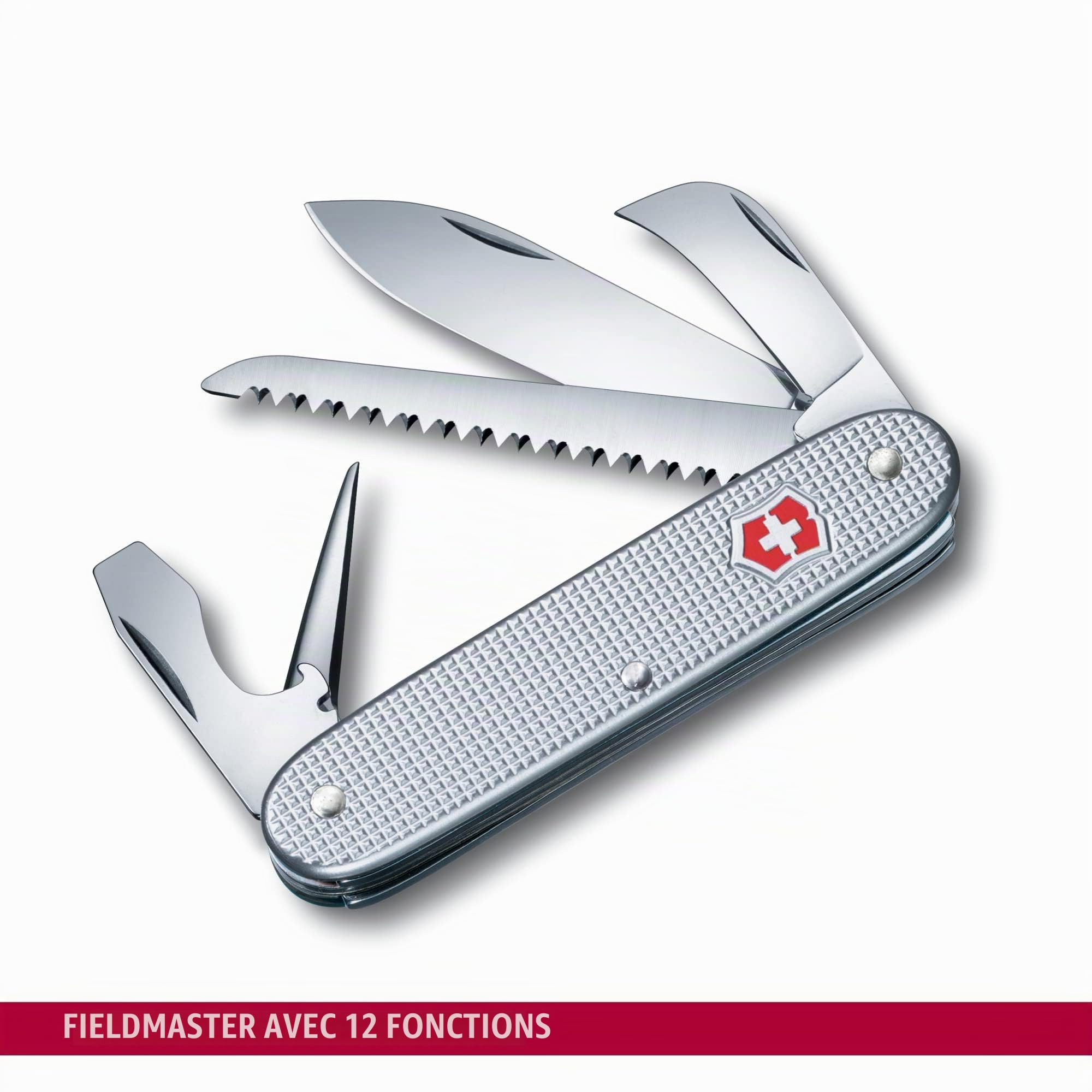 Victorinox 7 Alox Couteau de Poche Suisse, Léger, Couteau Multifonction, 7 Fonctions, Grand Lame, Argent