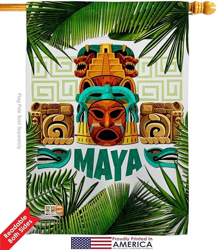 Miniatura 2 de Maya House Flag Set Regional Mexico United Mexican States Country Particular Area Small Decorative Gift Yard Banner Made In USA 28 X 40