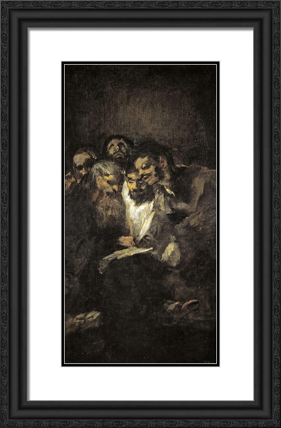 ArtDirect Goya, Francisco 16x24 Black Ornate Framed Art Print with Double Matting Titled: Lecture of Politics