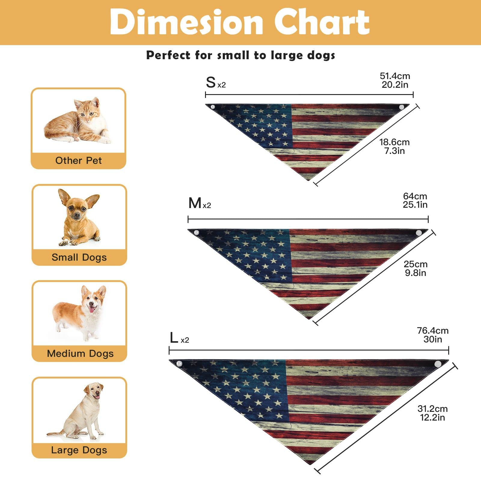 Hunde-Halstuch Mit US-Flagge – Weiches Polyester-Bandana, Verstellbar, Für 4. Juli & Feiertage