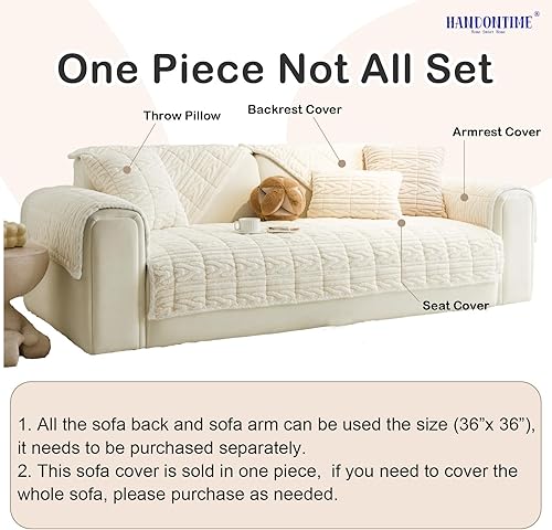 Miniatura 4 de HANDONTIME Funda de sofá lavable para perros, funda de sofá mullida para mascotas, diseño geométrico de jacquard antideslizante, protector de sofá