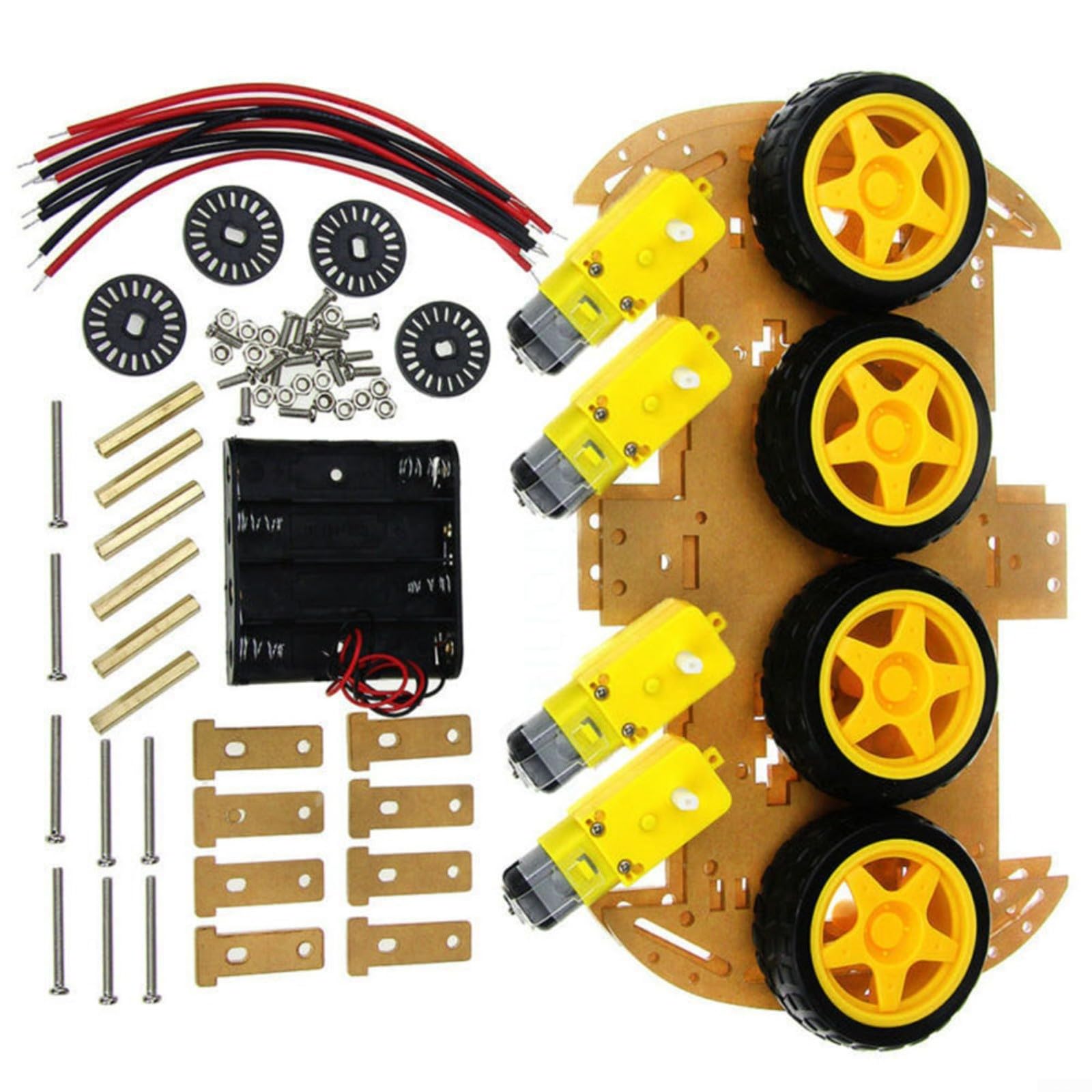 Kit de construction de robot 4WD Smart Car Chassis Kit voiture avec capteur de vitesse pour Arduino