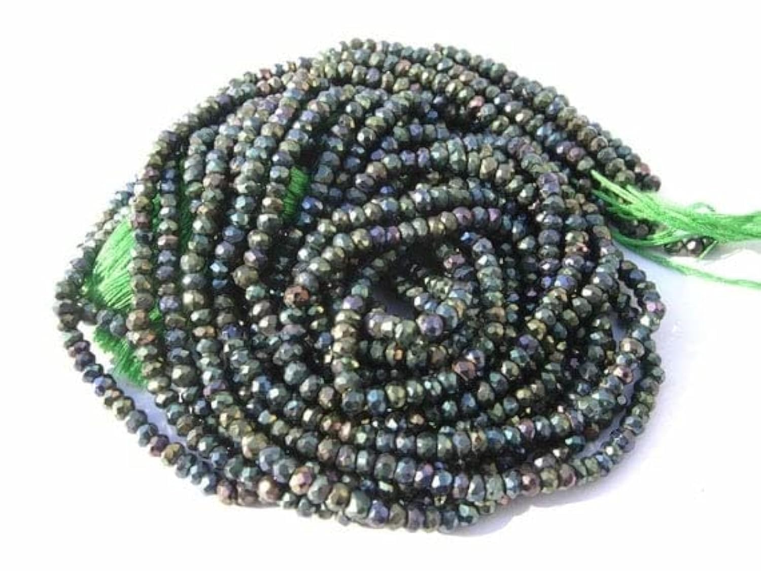 Spinel vert mystique micro facetté 3.5mm LKBEADS pour création bijoux