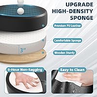 Vista 3 de Taburete rodante con ruedas, capacidad de peso de 400 libras, silla de pestañas resistente ajustable para tatuajes, laboratorio, masaje, spa, Negro