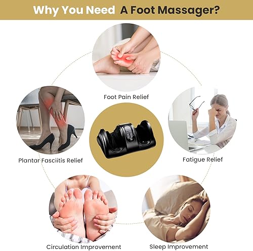 Miniatura 6 de WELLHUT Máquina masajeadora de pies Shiatsu, masajeador de pies y pantorrillas para tobillo, brazo de pierna de pantorrilla, rodillo de amasado