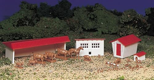 Miniatura 3 de Bachmann Trains - EDIFICIOS PLASTICVILLE U.S.A.  KITS CLÁSICOS - EDIFICIOS DE GRANJA con ANIMALES - Escala HO