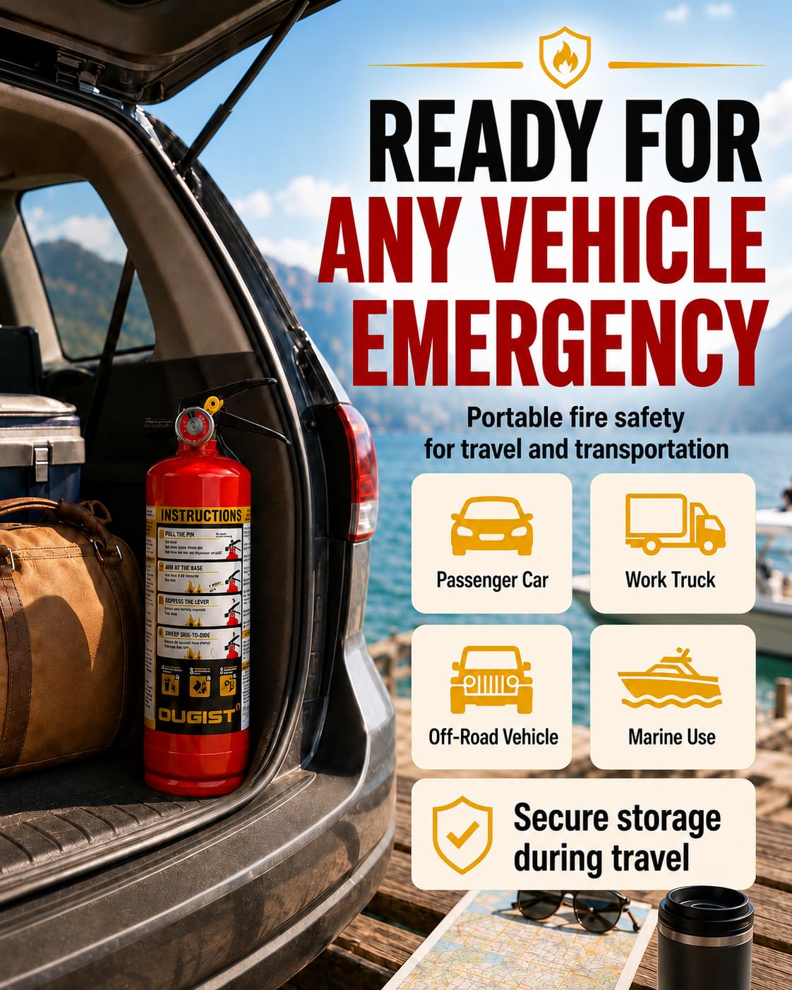 Ougist Home Fire Extinguisher - ABC Dry Chemical -7