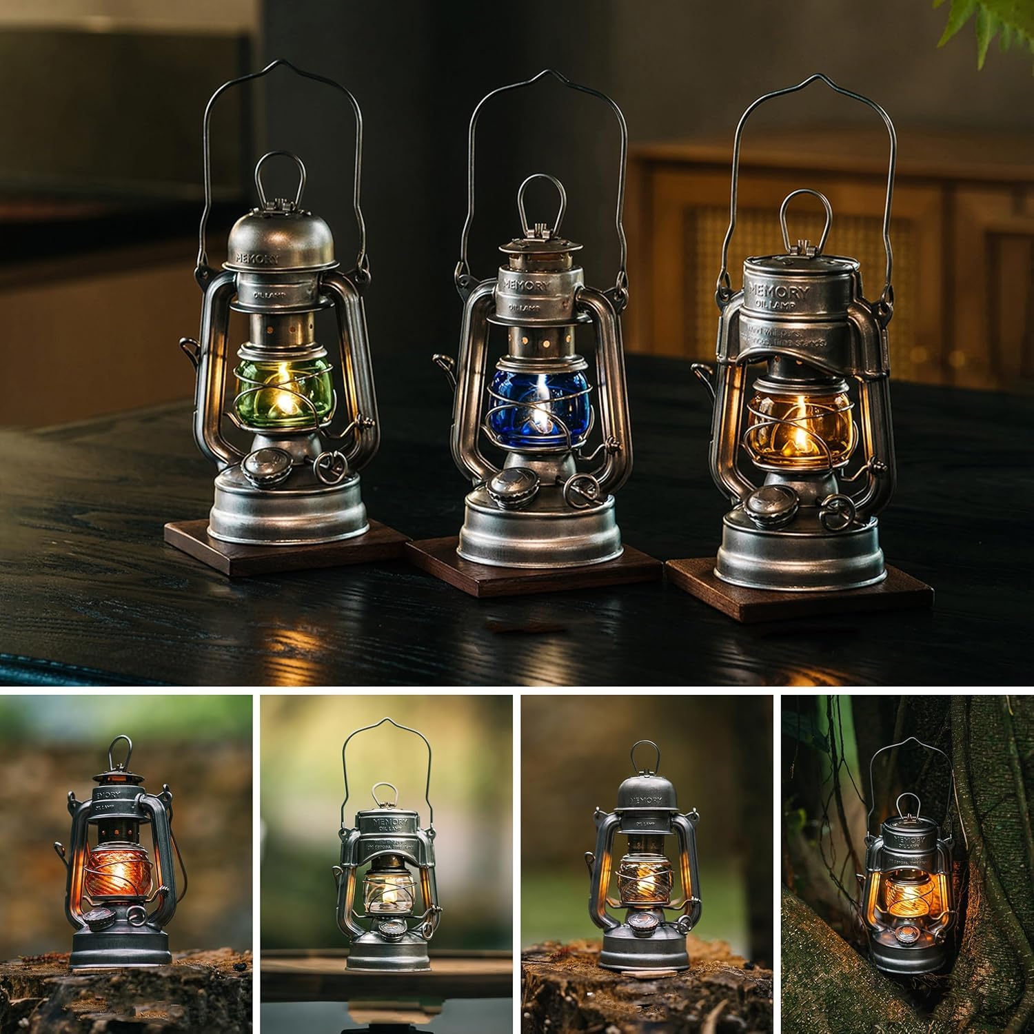 Thous Winds Retro Sturmlaterne, Petroleumlampe Outdoor (Sturm Version), “Memory” Kerosin Laterne für Outdoor, Camping, Wandern, Terrasse, Picknick - Winddicht, mit Tragegriff, Retro Silber