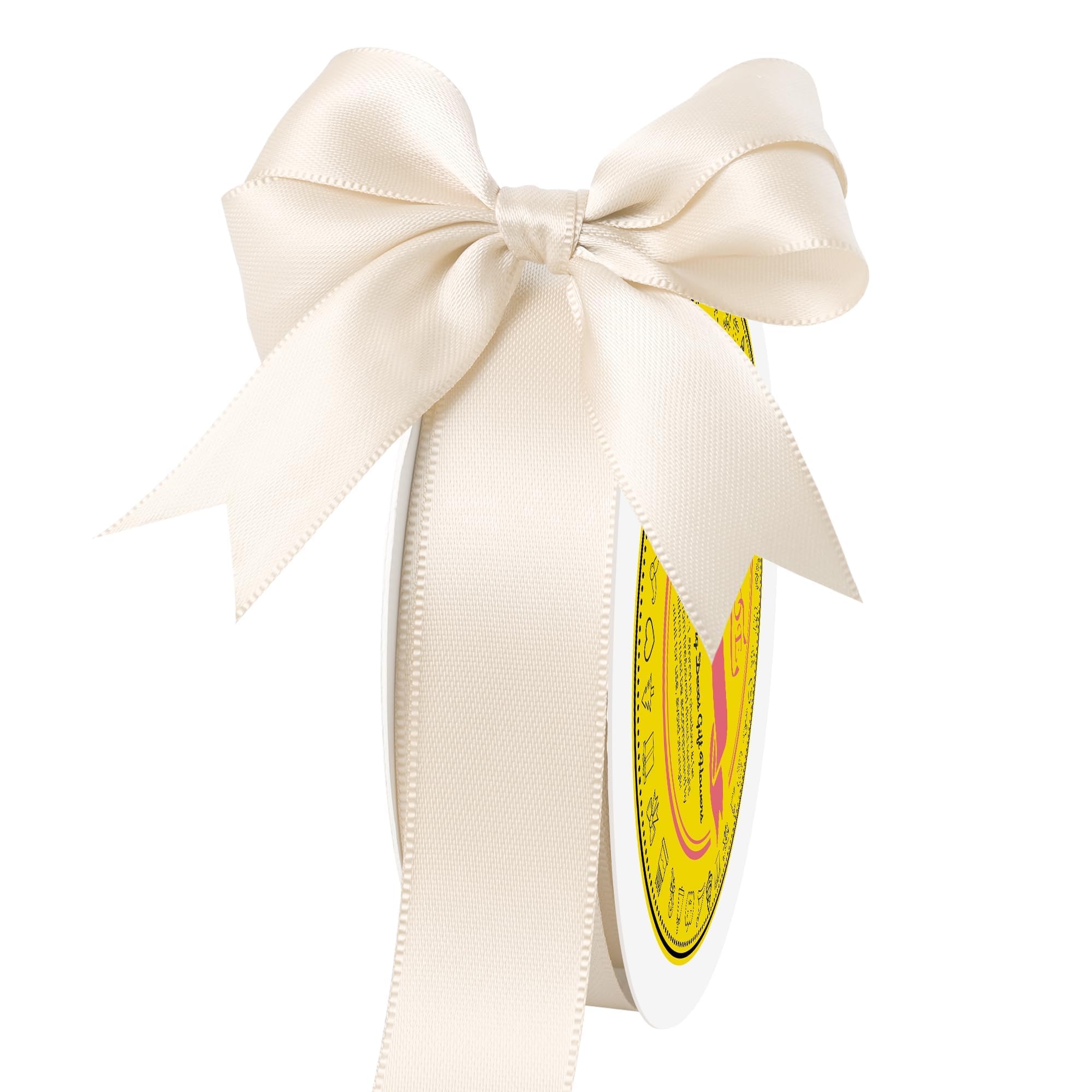 Double Face Nude Satin Ribbon 7/8 Inch x 25 Yards Polyester Ribbon for Gift Wrapping Easter Weddings Party Decorations Hair Bows Invitations