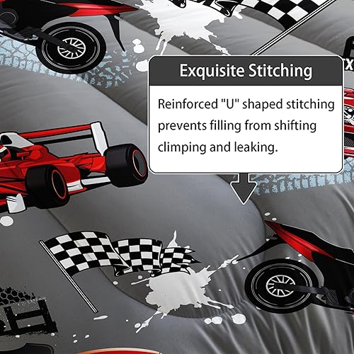 Vista 363 de Axolotl Kid Comforter Set Twin Size,Racing Car Bedding Set for Boys Girls Teen Kids Children Racing Gifts,Race Cars Quilt Bed Set with 1 Comforter 2