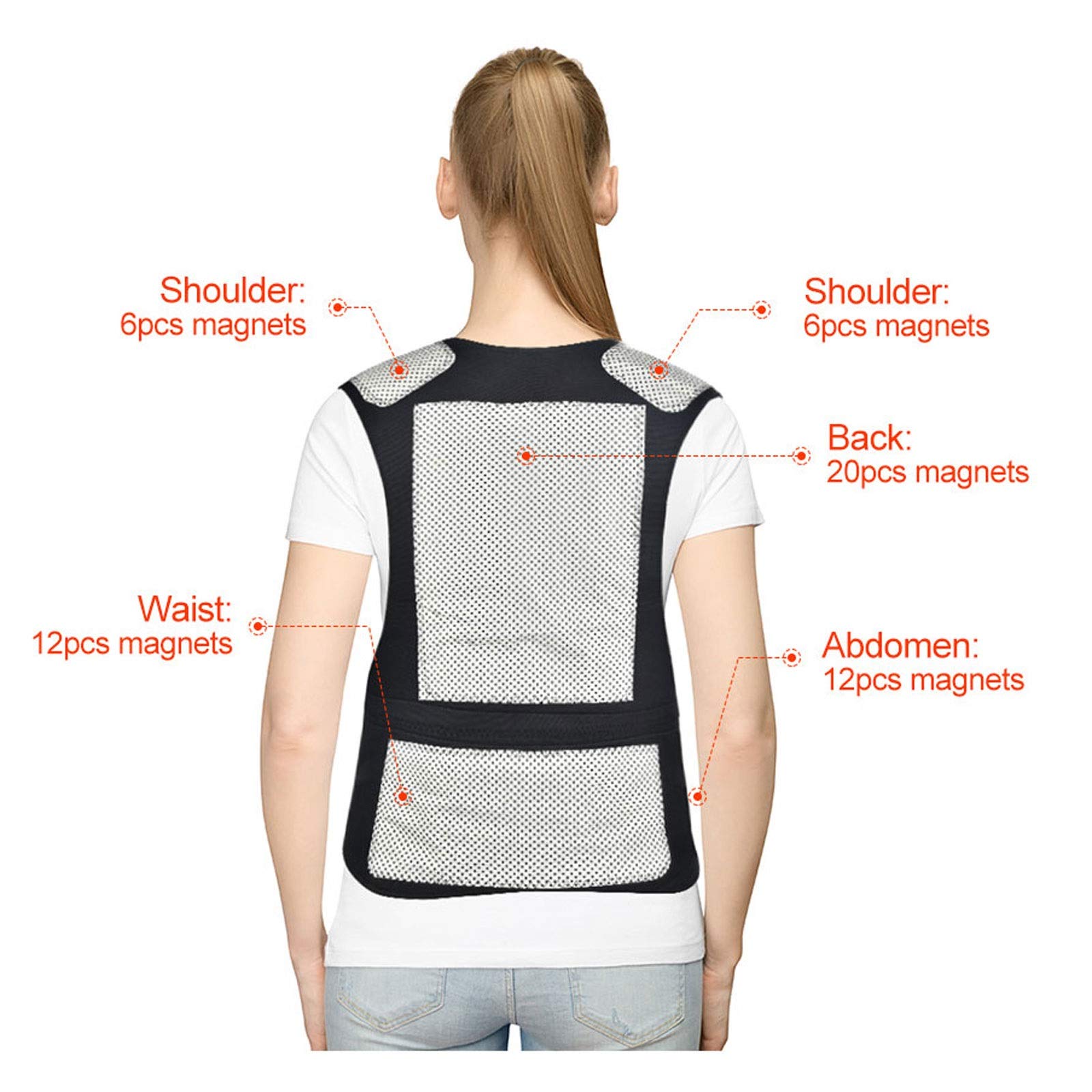 Chaleco magnético de autocalentamiento Soporte para la espalda Cinturón de apoyo Cintura Corrector de postura Columna vertebral Hombro Protección lumbar Cinturón de calor Correa para adelgaz