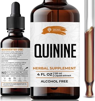 SIRUNES Quinine Tincture Extract Quinine Dried Bark Herbal Supplement Quinine Immune System Support Cinchona Bark Liquid Drops Alcohol and Gluten Free-4 fl Oz