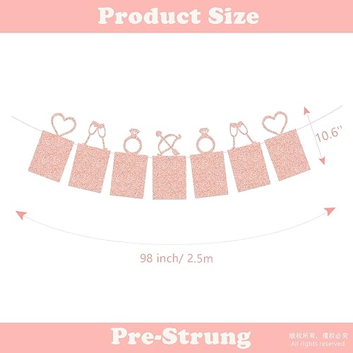 Miniatura 3 de Concico Cartel de fotos para despedida de solterabodacompromisoaniversario fiesta kit suministros decoración (oro rosa)