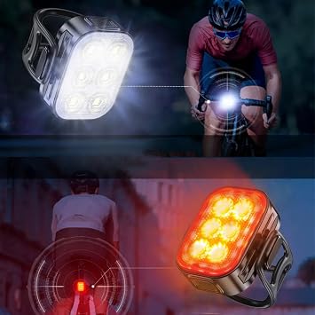 Ht-29 Şarjlı Bisiklet Işığı Ön Arka Flaşlı Usb 4 Mod Stop Lambası Aydınlatma Işık Seti IP65 Su Geçirmez Lamba Motosiklet
