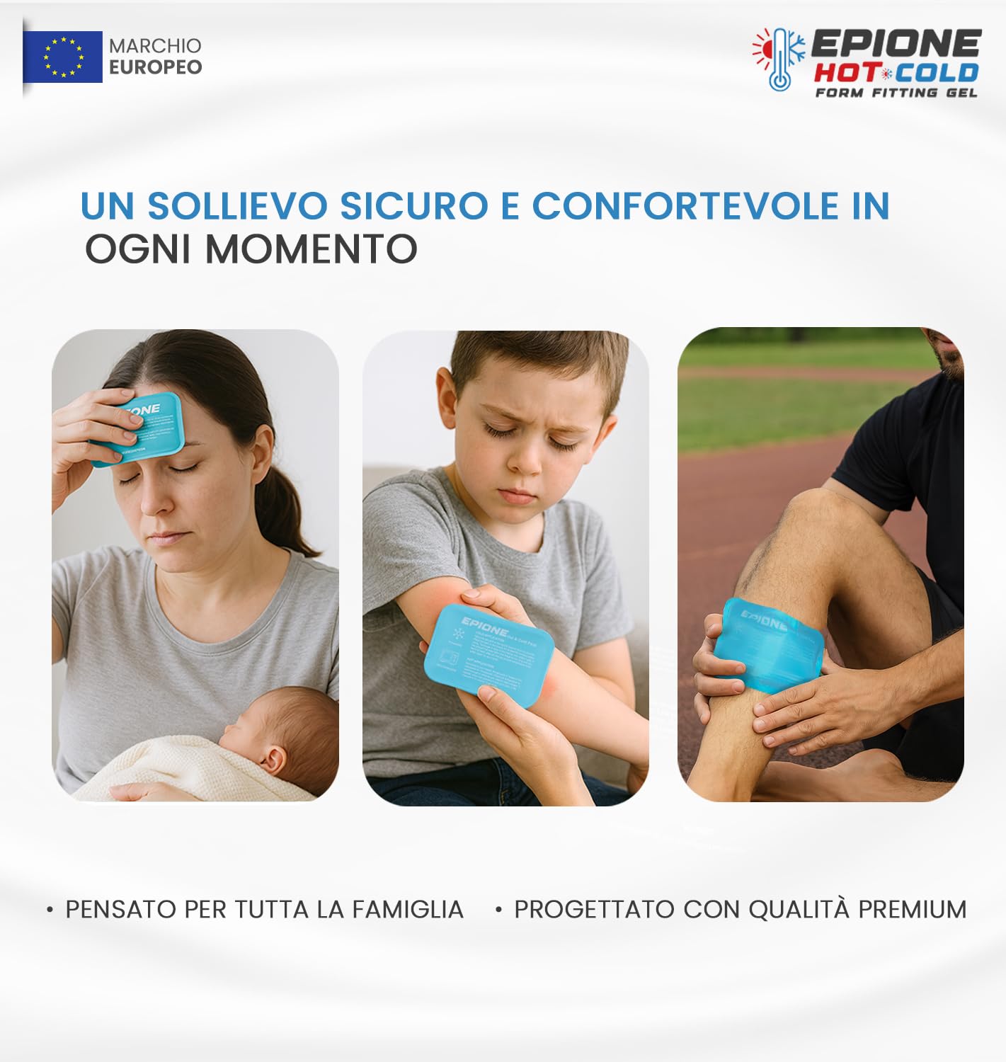 Boston Tech EPIONE Mini Borse di Gel Caldo/Freddo (6 pz) | Geli riutilizzabili per dolori, gonfiori, occhi stanchi, denti, pronto soccorso, bambini e adulti (11,5 x 8 cm)