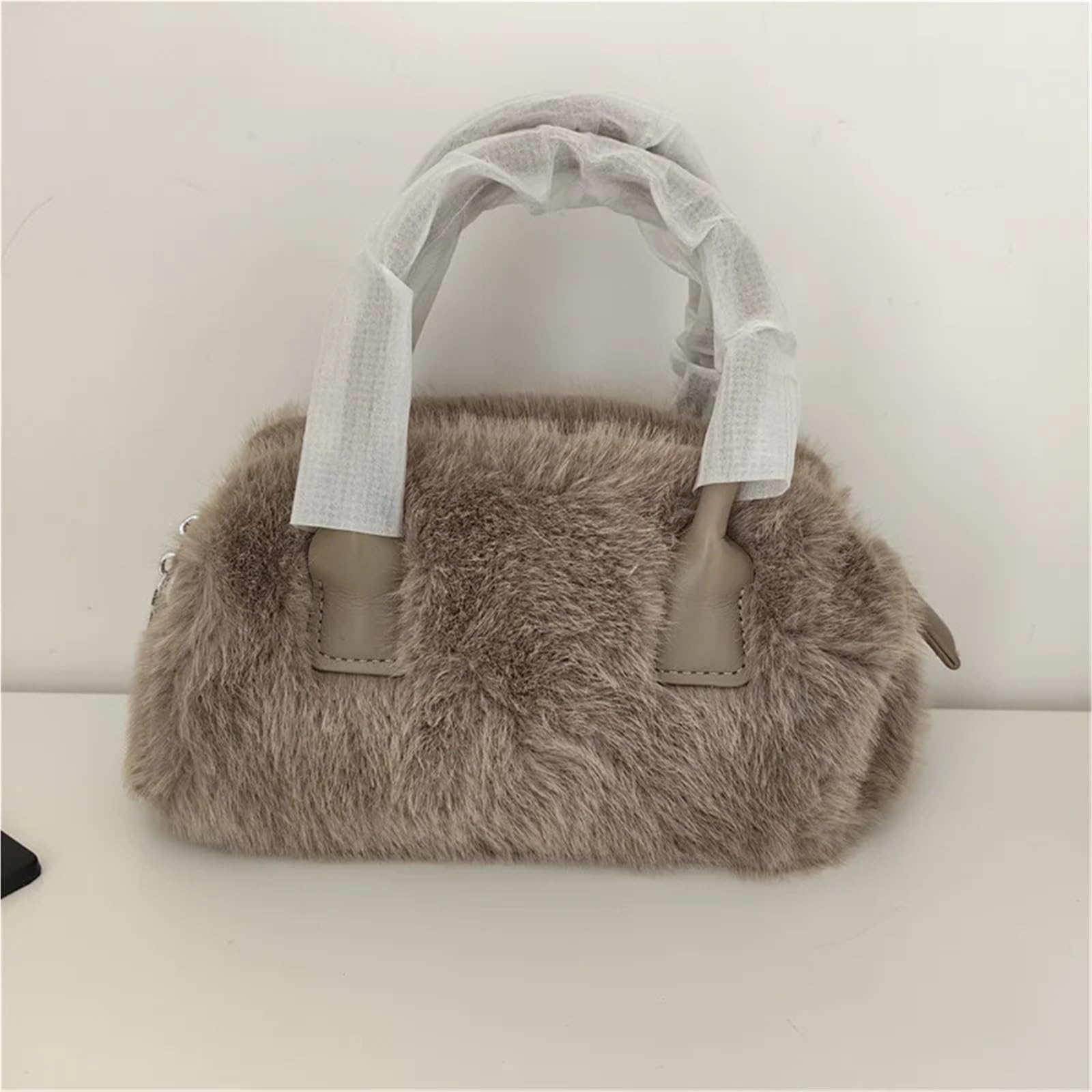 Borsa a mano invernale in pelliccia sintetica, semplice, tinta unita, morbida e soffice, con tracolla, for donna, manico corto borsa tote Borsa Tote Fuzzy da Donna
