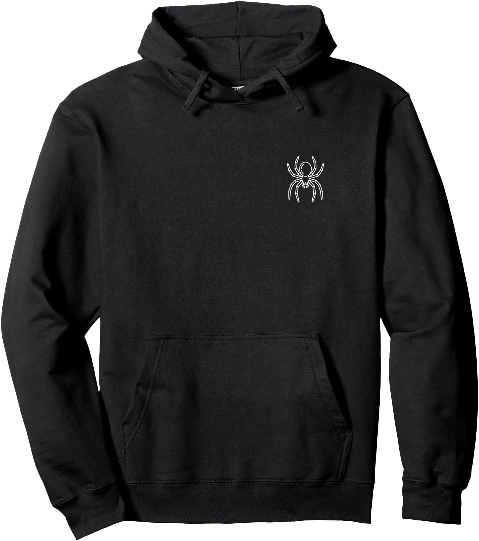 Spider Minimalist Badge Patch Line Art Pullover Hoodie