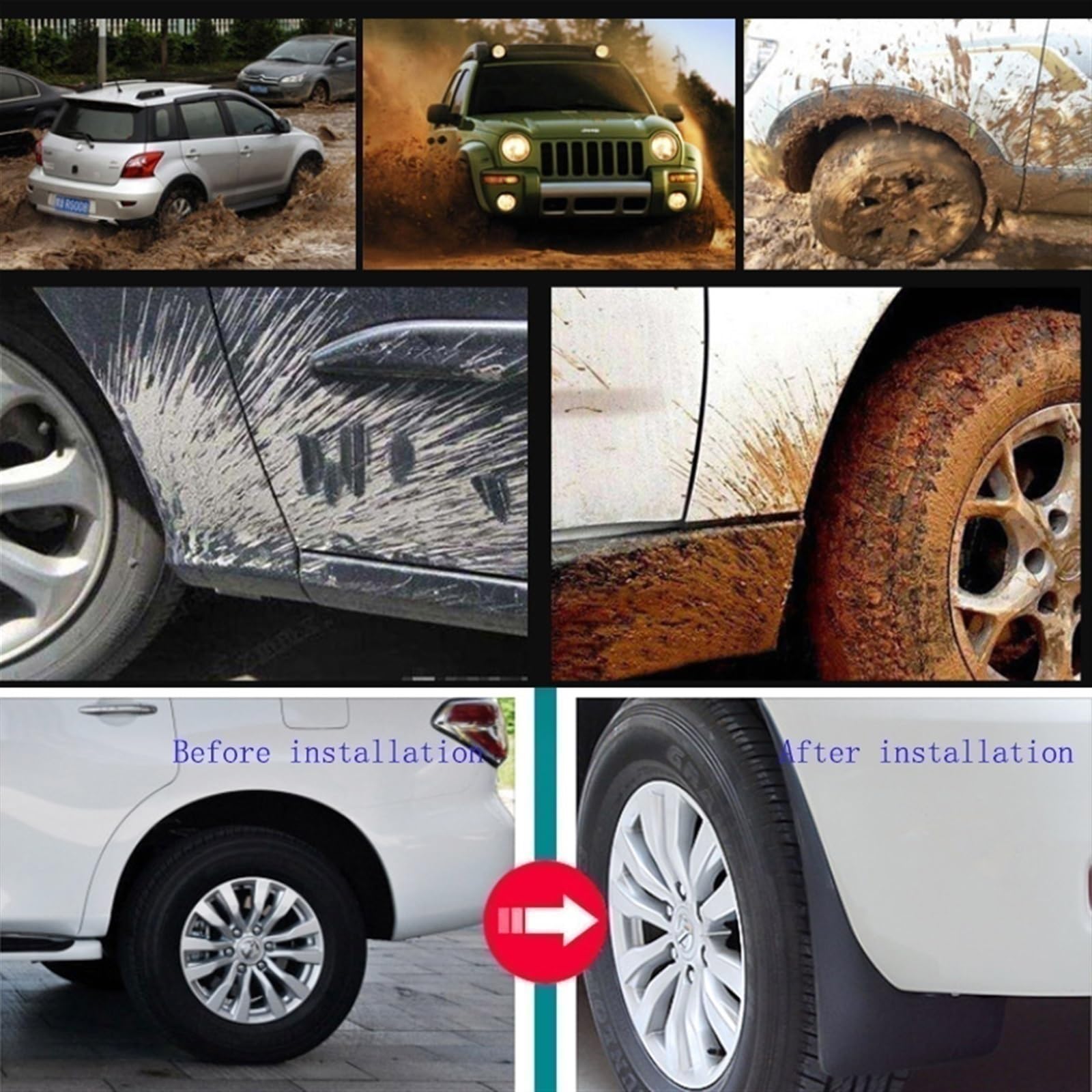 Auto Schmutzfänger Für Fo&rd Escape mk4 Kuga mk3 2020 2021 Schmutzfänger, Spritzschutz, Kotflügel, Schmutzfänger, vorne und hinten, Kotflügelverbreiterungen, 4 Stück, Rallye-Schmutzfänger
