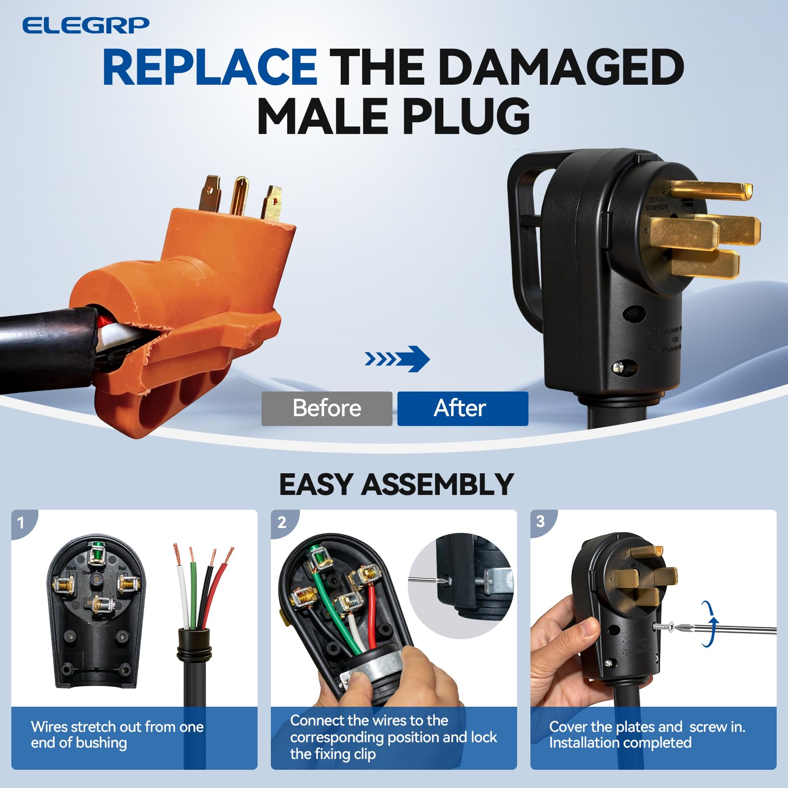 ELEGRP Fiche de rechange 50 A, NEMA 1450P, BTSA-1450P