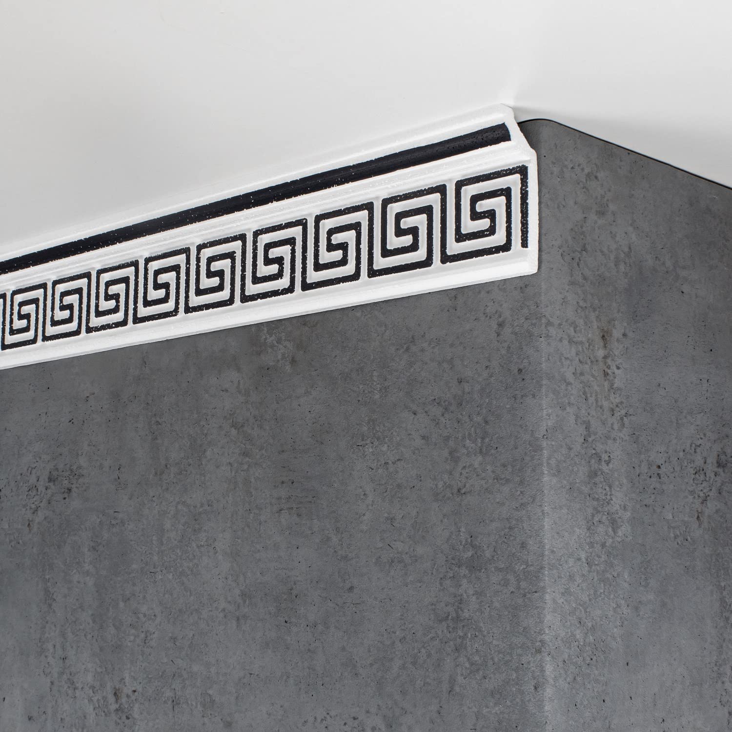 PROVISTON | moldura de techo de poliestireno | alta calidad | 28 x 73 x 2000 mm | barra de poliestireno | moderno | robusto | duradero | negro | 2 metros