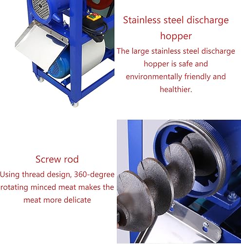 Miniatura 6 de HQHAOTWU Trituradora de huesos eléctrica Picadora de carne Picadora Máquina picadora Pescado Pollo Vegetal para hacer alimentación animal 220V 2.2KW