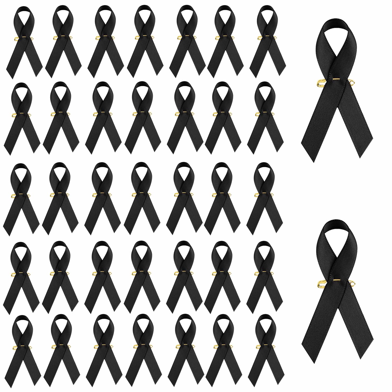 Amazon.com: 100pcs Black Ribbon Awareness Satin Pins Melanoma