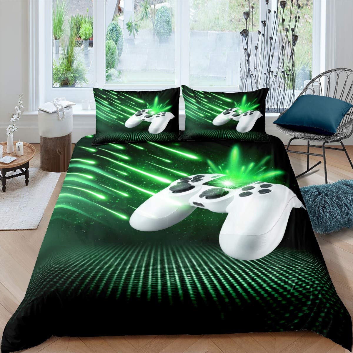 Housse de couette jeu vidéo douce et infroissable pour lit adolescent