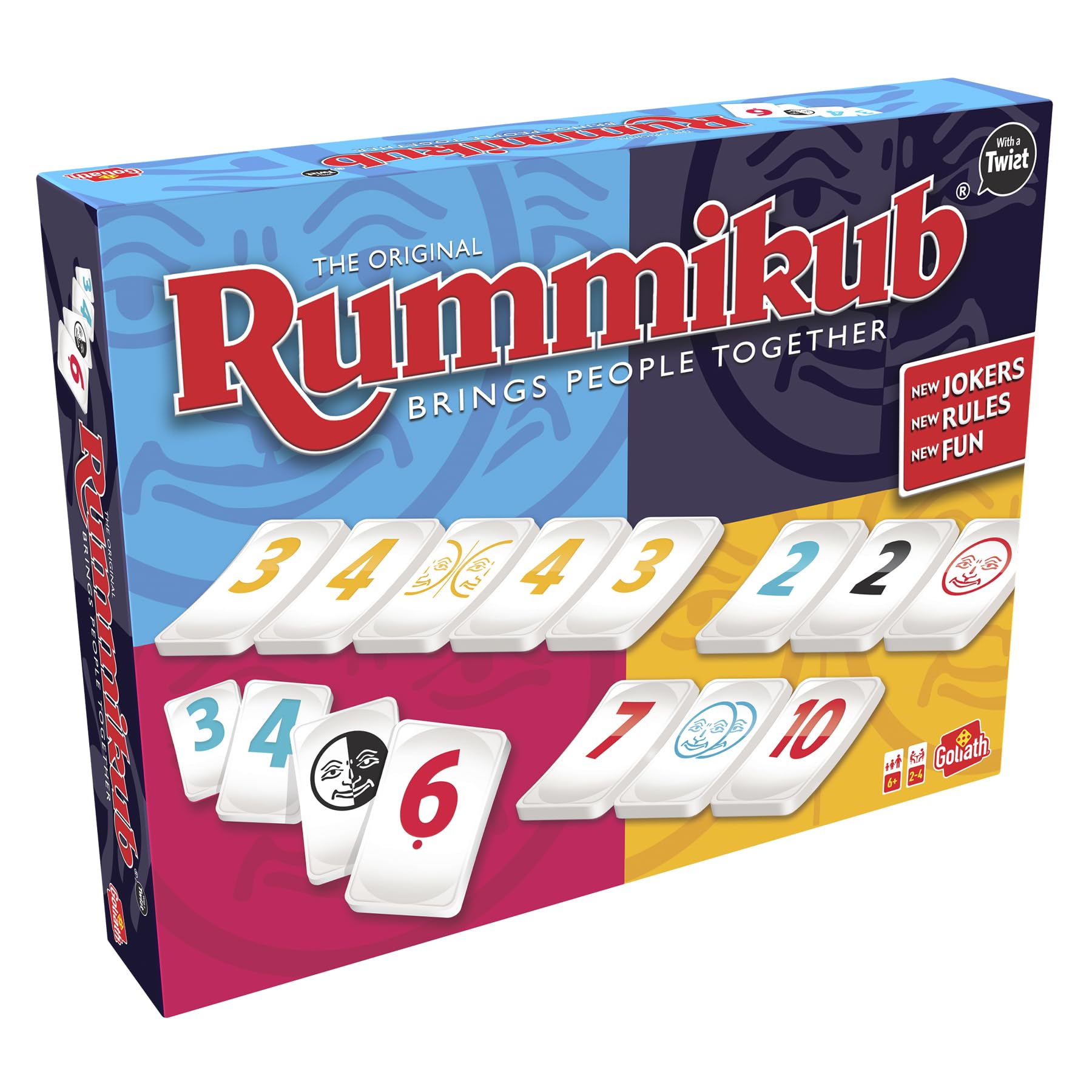 RUMMIKUB Twist - Version Twistée du Classique Rummikub - Jeu de Société avec Chiffres pour Enfants dès 6 ans - Jeu de Stratégie Facile à Transporter - Format Voyage - 2 à 4 joueurs