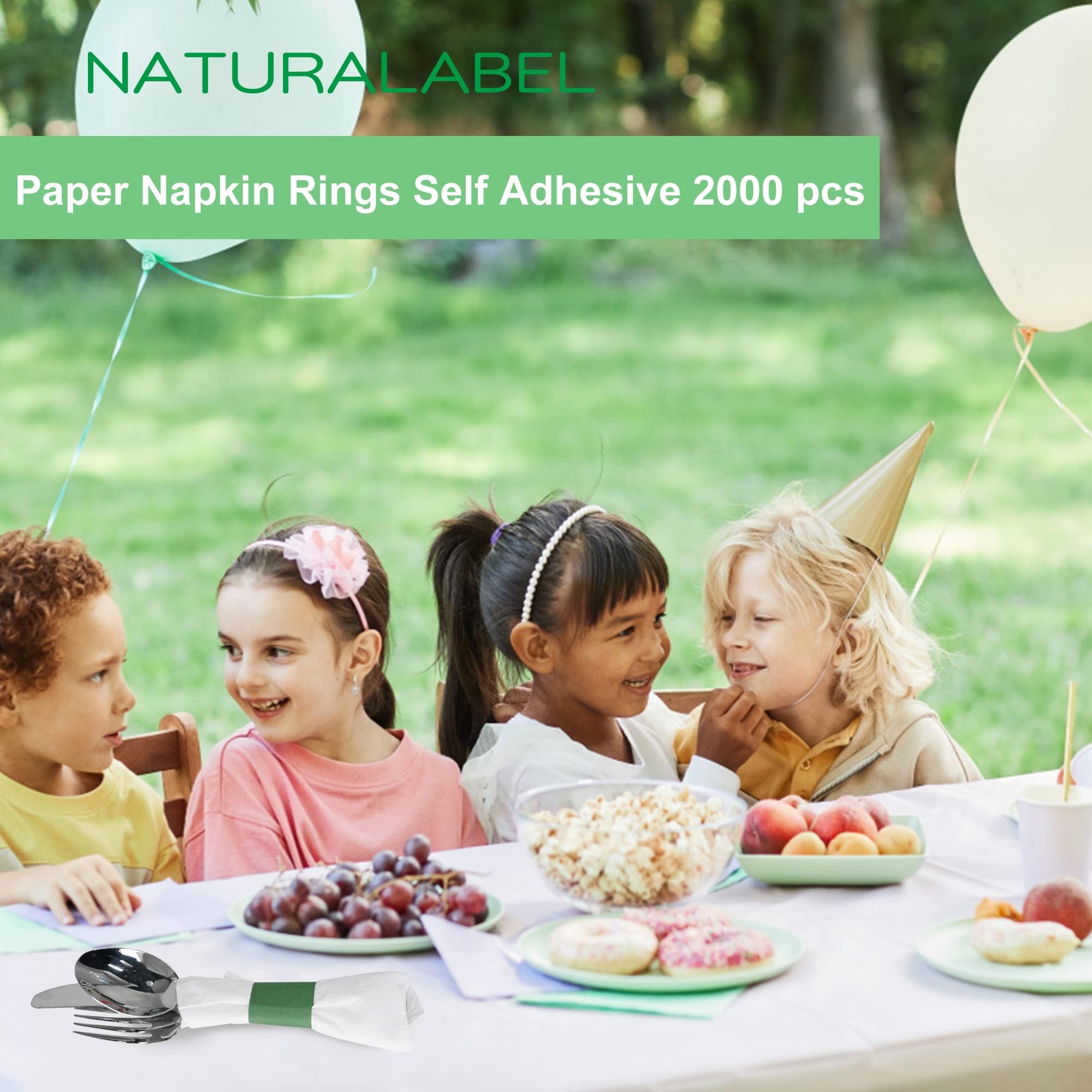 NATURALABEL Servilletero estándar, servilleteros de papel autoadhesivos, 2000 unidades (surtido)