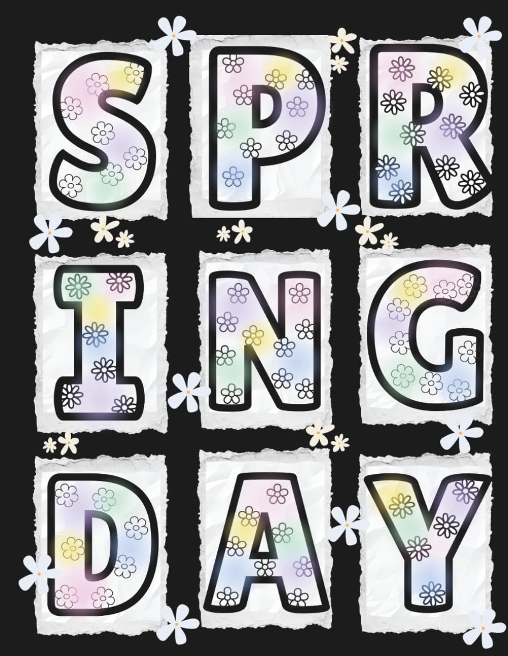 GRIDWORDS: Spring Day: A Bold Coloring & Activity Book Built on 9-Square Grids. / Spring Themes / 100 Pages / Large 8.5x11