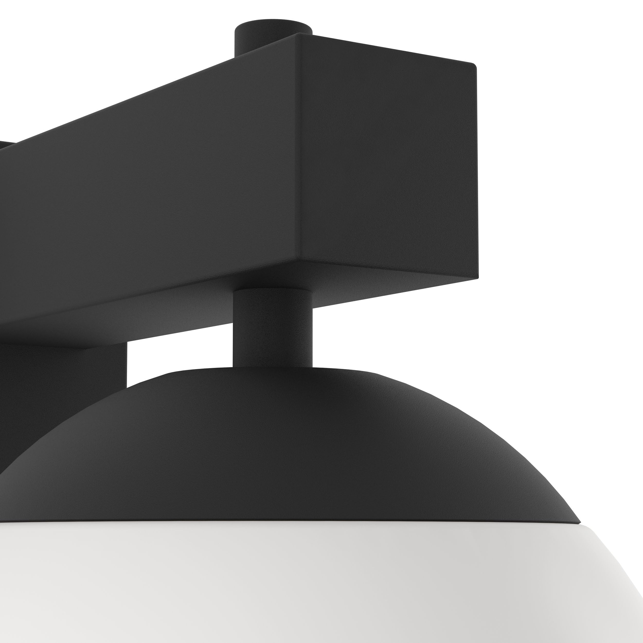 EGLO Bufalata - Lampada da parete per esterni, applique per esterni, in | metallo nero, sfera in plastica bianca, con attacco E27, IP44