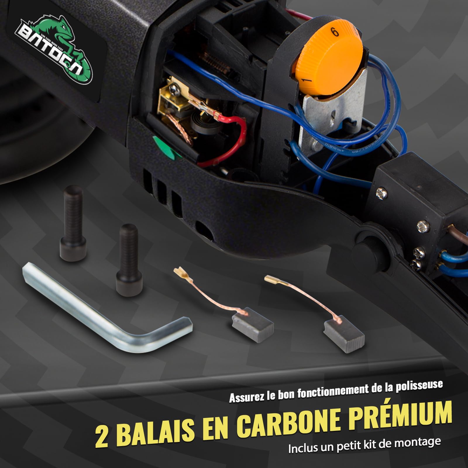 BATOCA T1 1100W Polisseuse Orbitale 15mm,150mm/125mm Polissage Voiture Set | Excentrique Polisseur,2500-5500RPM,Machine à Polir,Ponceuse,Cireuse,Entretien Peinture Auto,Nettoyer les rayures,Cirage
