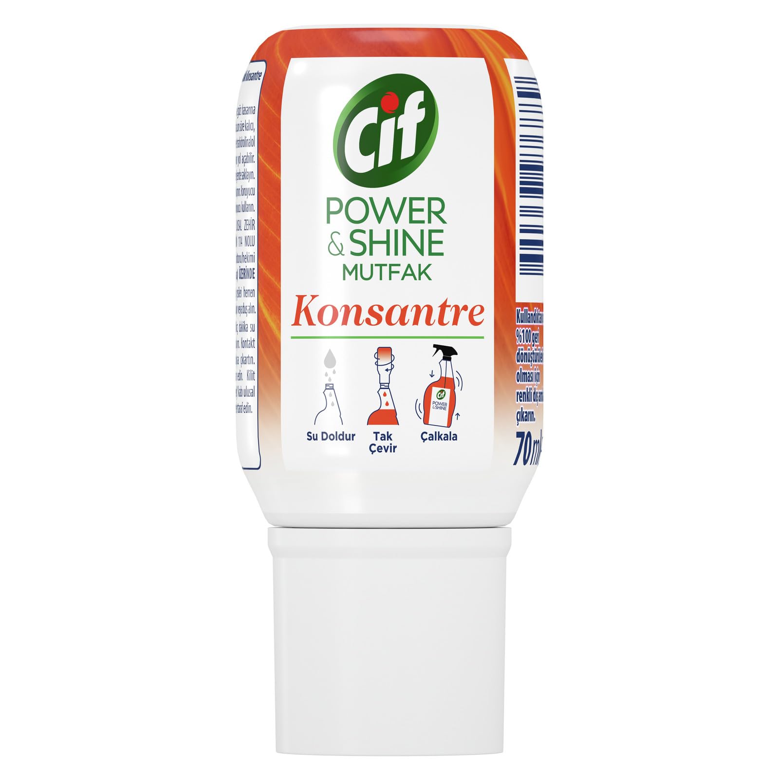 Cif Power & Shine Konsantre Mutfak Yüzey Temizleyici Leke Çıkarıcı Yağ Çözücü 70 ml