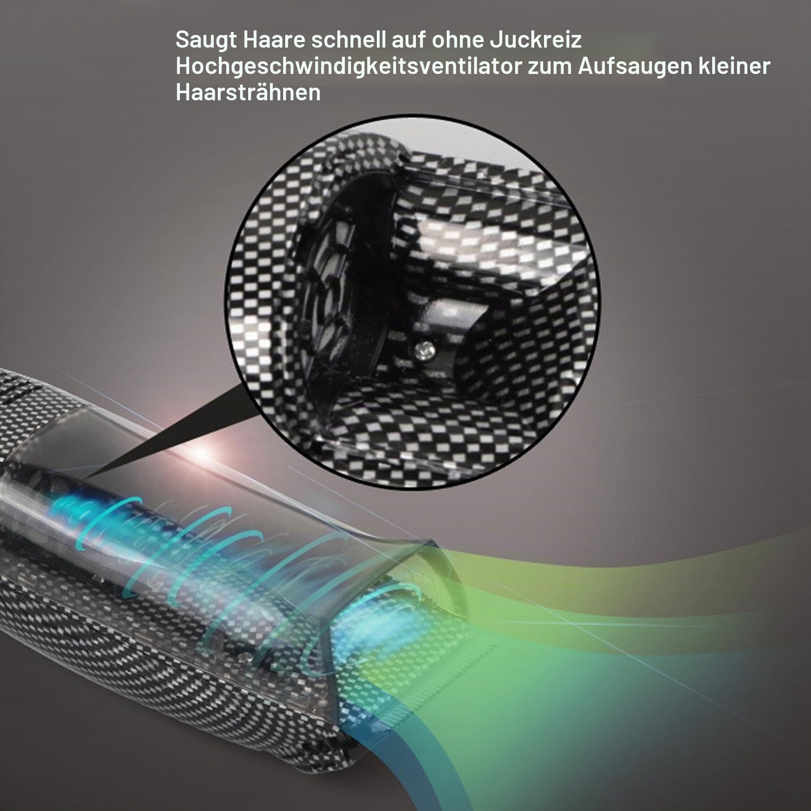 Elektrischer Haarschneider mit Automatischer Haarabsaugung, Sicheres Aufladen, Einfach zu Bedienen, Großes Staufach, Effizienter Doppelkopf, mit 4 Führungskämmen für Männer zu