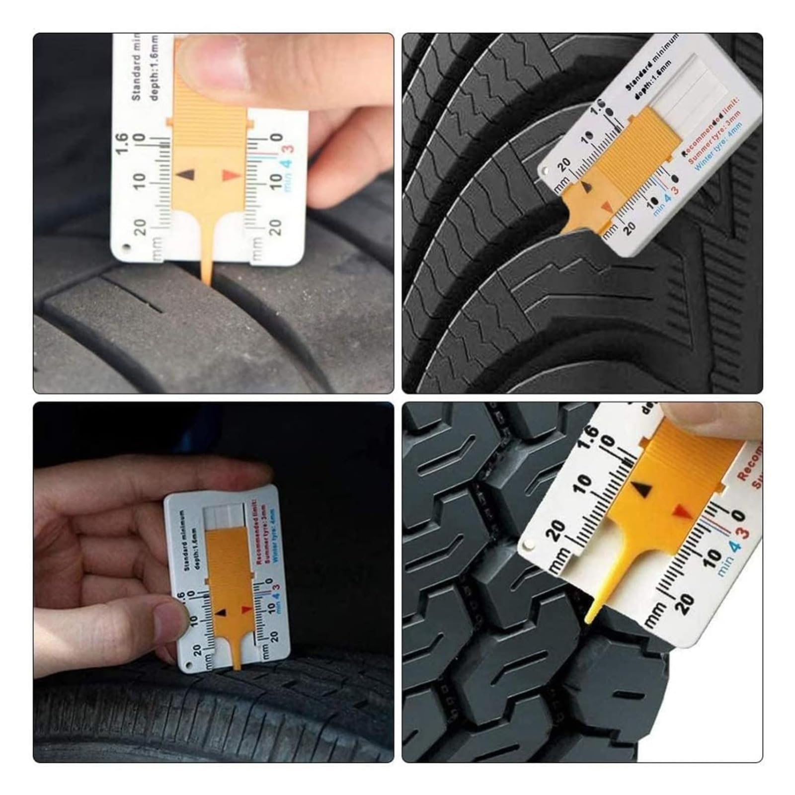 Digitaler Reifenprofiltiefenmesser Reifenprofiltiefenmesser 0–20 mm, praktisches Messwerkzeug, tragbarer Tester für Auto, Auto, Motorrad, Fahrrad, Fahrzeug für Autos, LKWs(Blue)