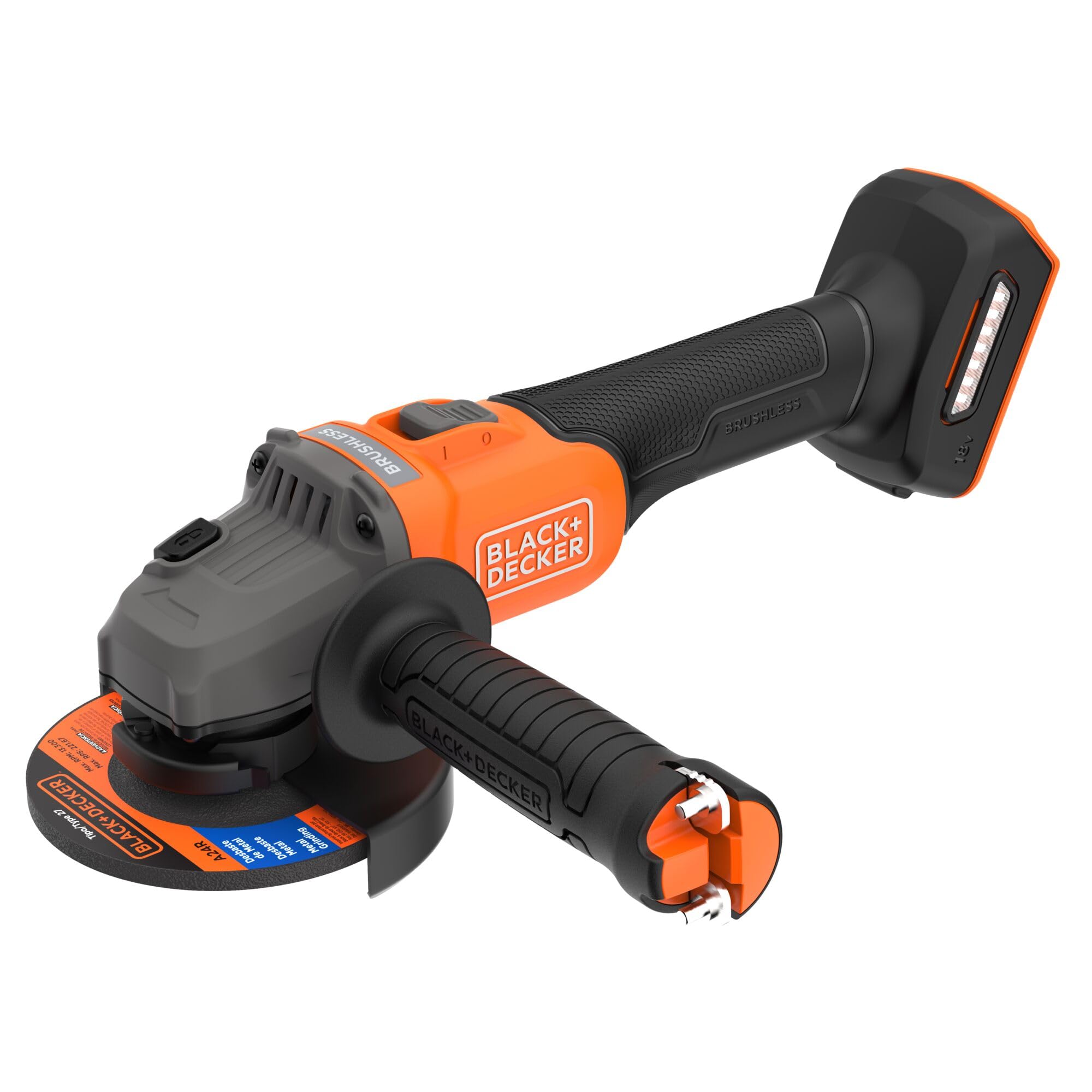 BLACK+DECKER Smerigliatrice a Batteria senza Spazzole da 18 V, 115 cm, Nuda, BCG6L8N-XJ