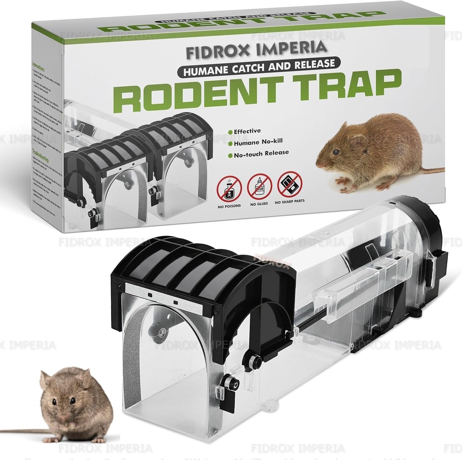 Fidrox Modern Rat Trap Cage for House Garden Patio, 32 cm Humane Mouse Trap Enlarged No Kill Reusable Catch and Release Smart Rat Catcher Trap for Home, Rodent Trap for Mice, Pets, Rodents (B0D41PVZJ2) Amazon Price History, Amazon Price Tracker
