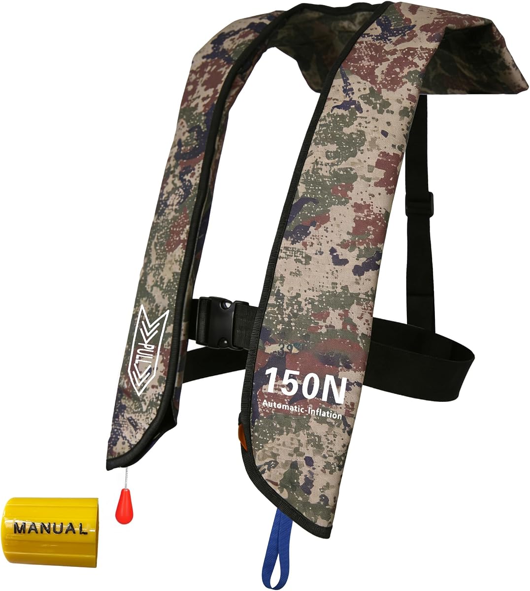 Inflatable Life-Jacket for Adults| Life-Vest with Automatic/Manual Multifunctional Inflation-PFD| Lightweight & Compact Supports up to 300lbs for Kayaking Fishing Boating