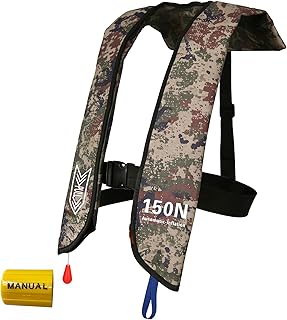 Inflatable Life-Jacket for Adults| Life-Vest with Automatic/Manual Multifunctional Inflation-PFD| Lightweight & Compact Supports up to 300lbs for Kayaking Fishing Boating