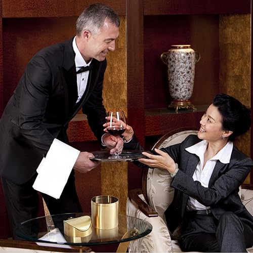 Miniatura 6 de Chemlliy Bote de basura de acero inoxidable con tapa giratoria, mini cubo de basura para encimera, baño, cubos de basura dorados para escritorio,