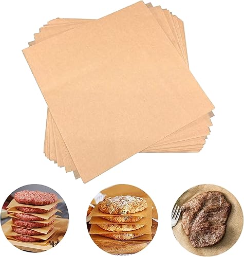 Miniatura 7 de 500 cuadrados de papel pergamino precortados para hornear galletas, hojas de papel encerado antiadherente sin blanquear para separar empanadas de