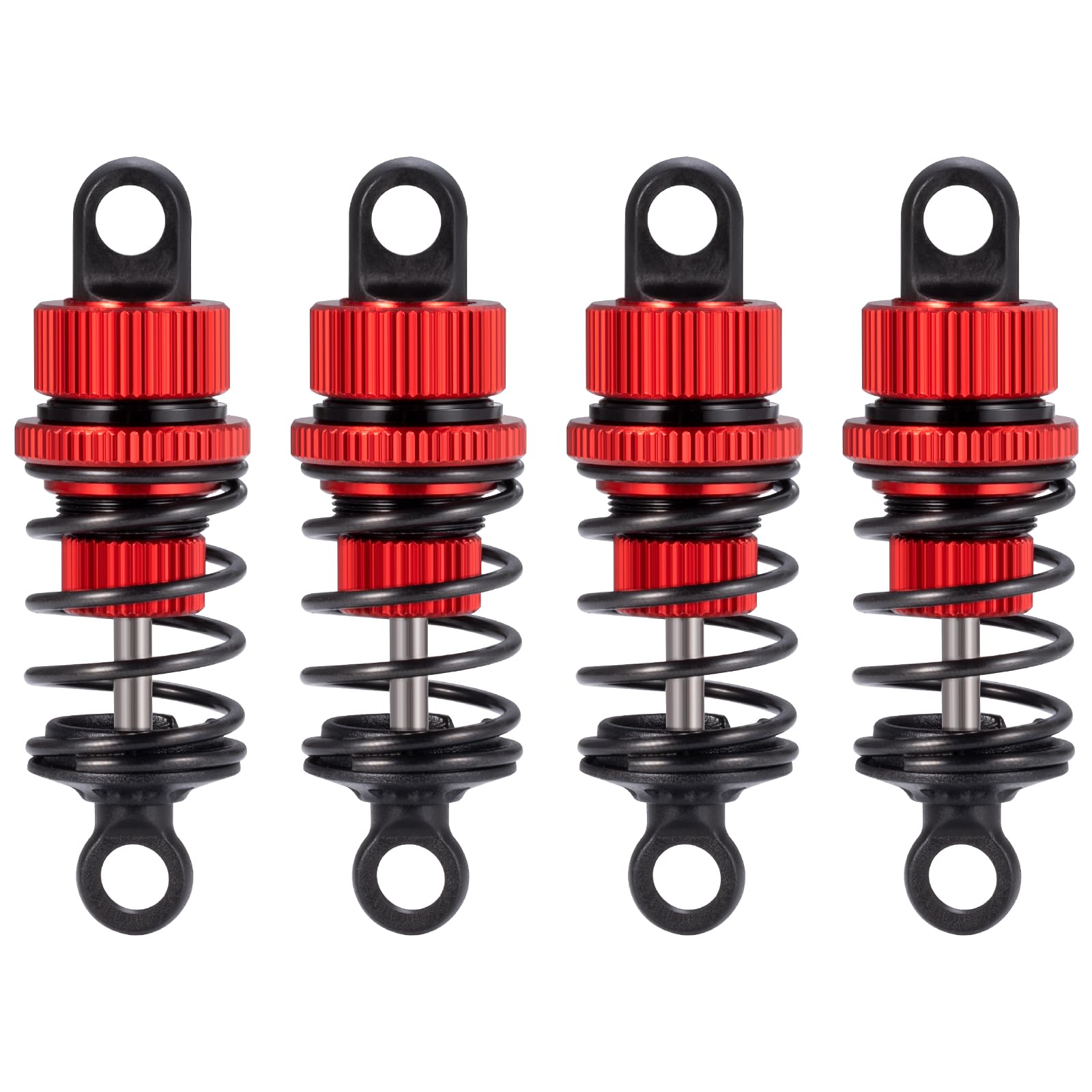 AXspeed 4pcs Aluminum Shock Absorber Set Front & Rear Suspension Dampers Compatible with Tamiya M03 M04 M05 M06 1:10 RC Cars (Red, 50mm) — image 1